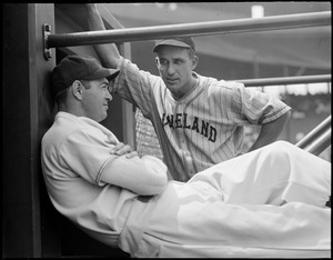 Two baseball players - Cleveland and Boston