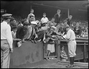 Babe Ruth signing autographs - Fenway Park