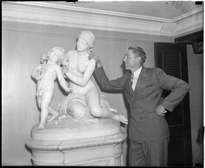 Man with statue