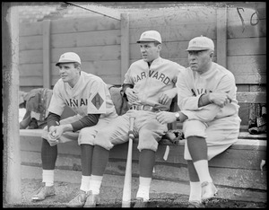 Harvard's Charlie Devens, Barry Wood and coach Fred Mitchell