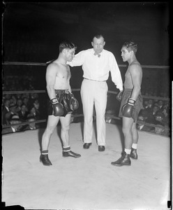 Unidentified 2 boxers with referee