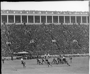 Action during Harvard-Yale game, Harvard Stadium