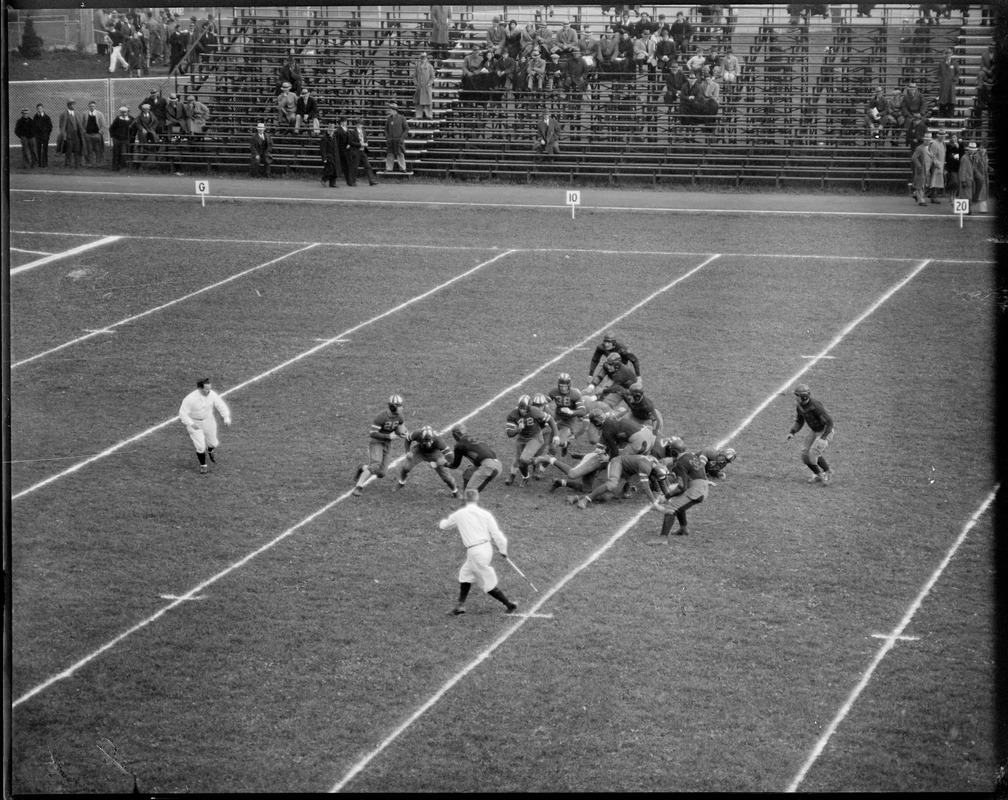 Boston College vs. Centre College in new stadium. Cecil Hamilton, no. 26, of Centre, with ball.