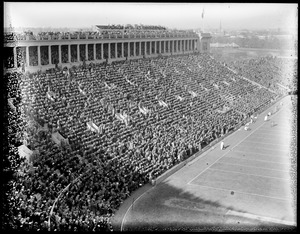 Crowd at Harvard Stadium, "C" in panorama with "A" and "B"