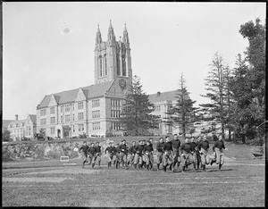 Football - B.C., "Remarkable Boston College and gridiron stars out for practice."