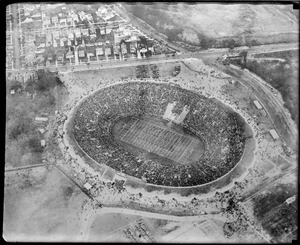 Aerial photo of Yale Bowl during Yale-Army game