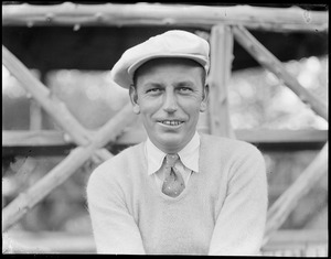 Golfer smiles for camera