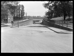 Sudbury Department, Sudbury Aqueduct, near Echo Bridge, Chestnut Street looking towards Boylston Street Bridge, Newton, Mass., Jul. 1, 1920