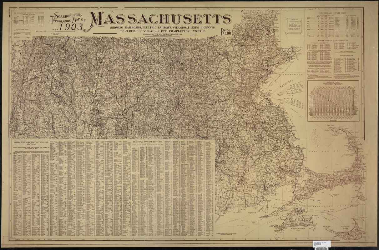 Scarborough's topographic map of Massachusetts