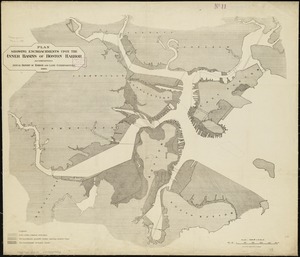 Plan showing encroachments upon the inner basins of Boston Harbor