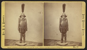 Suit of armor on display at Mrs. M. A. Maxwell's Rocky Mountain Museum
