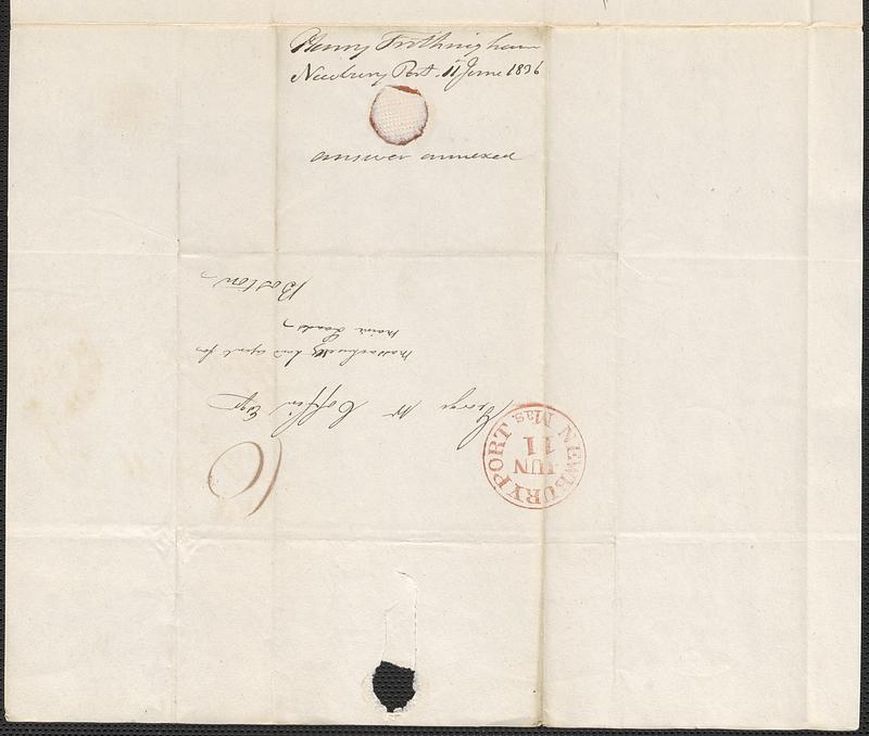 Henry Frothingham to George Coffin, 11 June 1836 - Digital Commonwealth