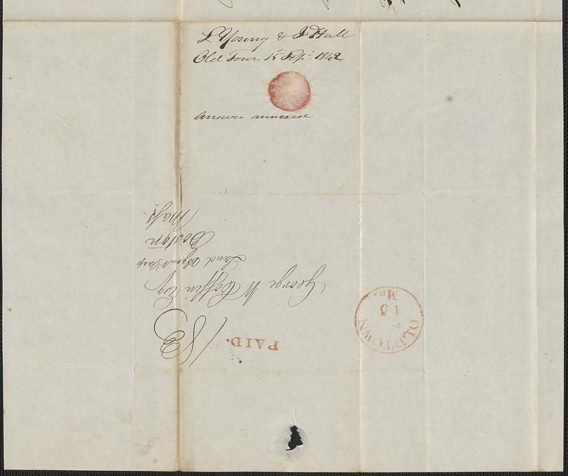 L. Young and J. Hall to George Coffin, 15 September 1842 - Digital ...