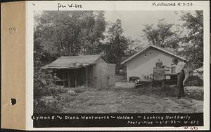 Lyman and Diana Wentworth, house and shed, Rutland-Holden Sewer, looking northerly, Holden, Mass., Jun. 5, 1933
