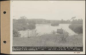 Quaboag River, looking upstream from near Post Road bridge at Palmer, drainage area = 208 square miles, Palmer, Mass., 1:55 PM, Sep. 18, 1933