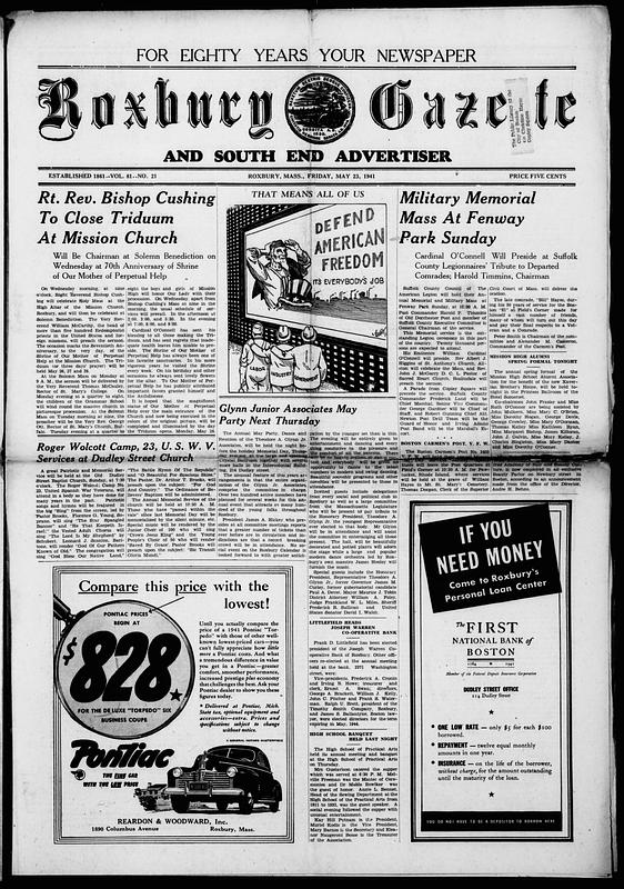 Roxbury Gazette And South End Advertiser, May 23, 1941 - Digital ...