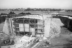 Hurricane Barrier construction, New Bedford