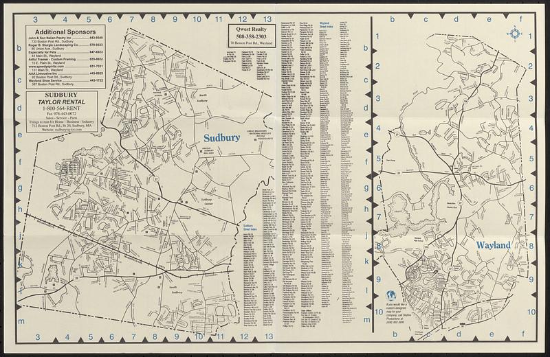 Map Of Wayland And Map Of Sudbury 2000 Digital Commonwealth