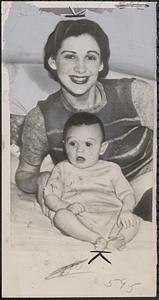 Hilda Weissman and baby she says Hugh Casey, Brooklyn Dodger pitcher, is father of
