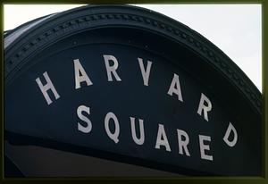 Cambridge (circa 1990): Signage over the old MBTA Harvard Square entrance. Later to be "Out of Town Newsstand"
