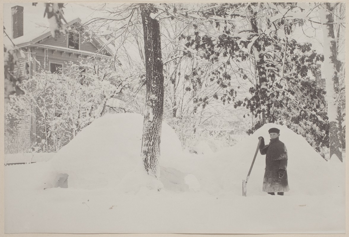 Photograph Album of the Newell Family of Newton, Massachusetts - Channing and His Snow House -
