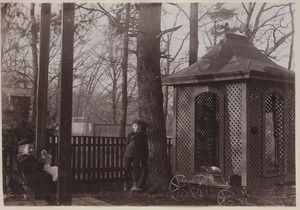 Photograph Album of the Newell Family of Newton, Massachusetts - Florence and Channing in Pine Grove -