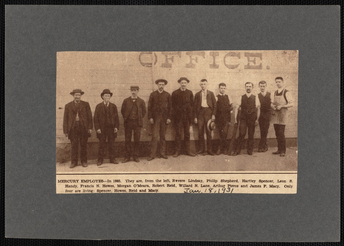 Mercury newspaper employees, New Bedford, MA Digital Commonwealth