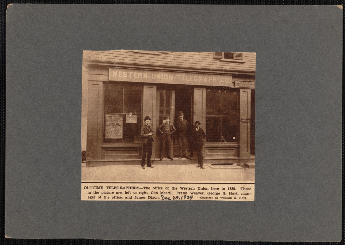Western Union office in 1885, New Bedford, MA Digital Commonwealth