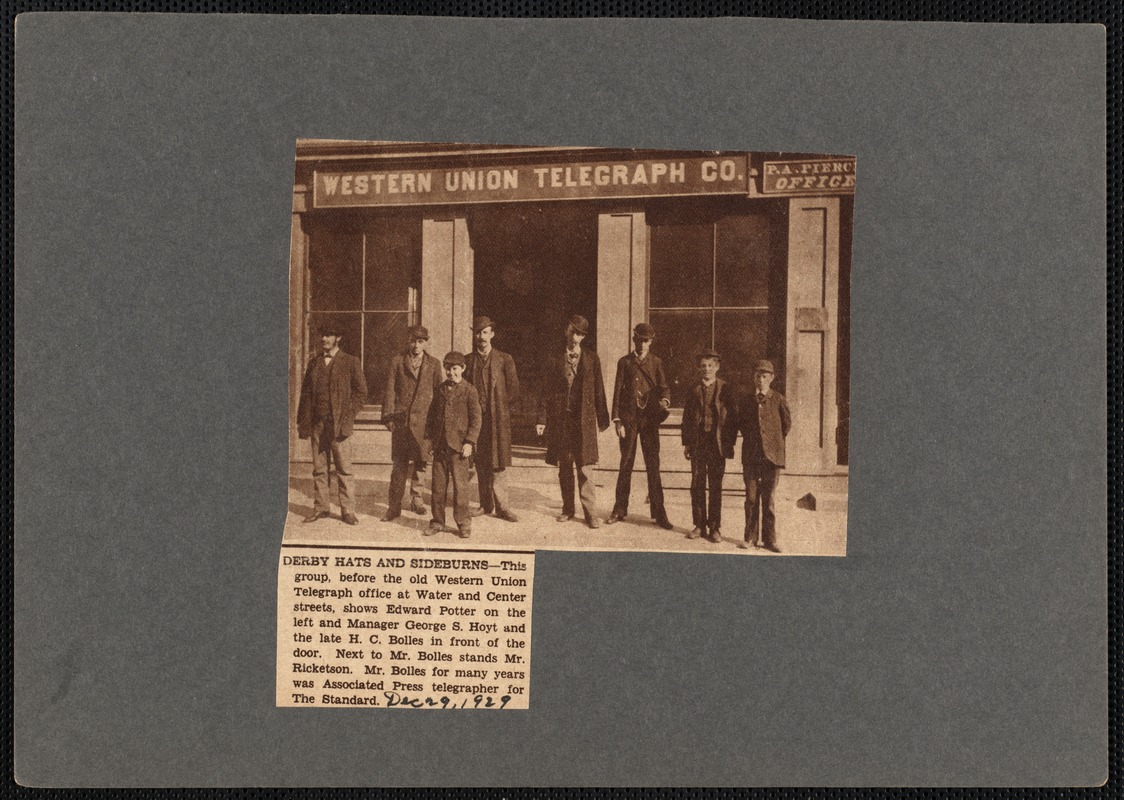 A group in front of the Western Union Telegraph Company located at