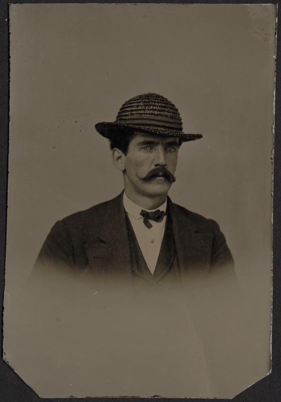 Gentleman's frame with hat and mustache and - Stock