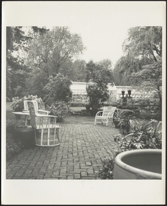 Garden terrace; greenhouse
