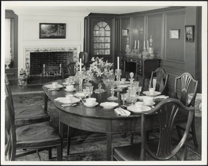 Ashdale Farm. Interior — Dining Room, table set.