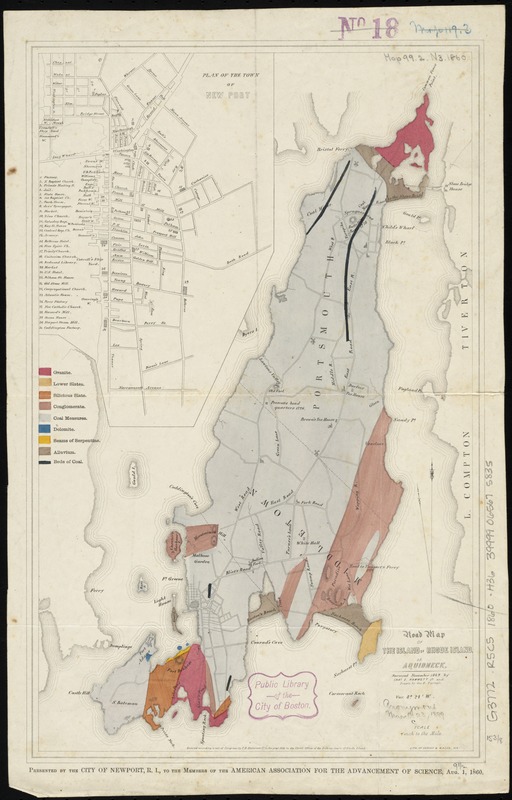 Road map of the island of Rhode Island, or Aquidneck