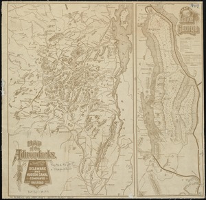 Map of the Adirondacks, as reached by the Delaware and Hudson Canal Companys Railroad ; Map of Lake George