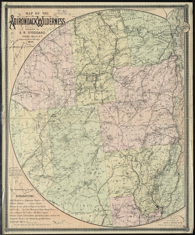 Map of the Adirondack wilderness