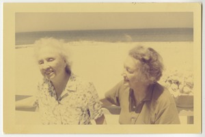 Helen Keller and Katherine Cornell at Martha's Vineyard, June 1961