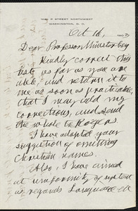 Newcomb, Simon, 1835-1909 autograph letter signed to Hugo Münsterberg, Washington, 16 October 1903