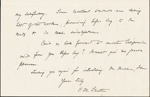 Stratton, George Malcolm, 1865- autograph letter signed to Hugo ...