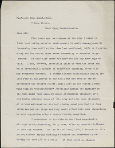 Townsend, John W. typed letter signed to Hugo Münsterberg, New Haven, Conn.