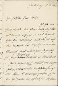 Weber, Max, 1864-1920 autograph letter signed to Hugo Münsterberg, Heidelberg, Ger., 17 July 1904