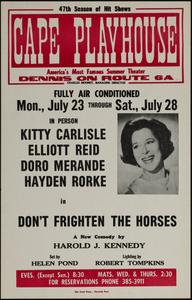 In person Kitty Carlisle, Elliott Reid, Doro Merande, Hayden Rorke in Don't Frighten the Horses