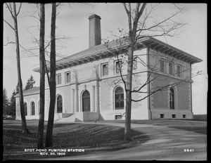 Distribution Department, Northern High Service Spot Pond Pumping Station, front, Stoneham, Mass., Nov. 28, 1900