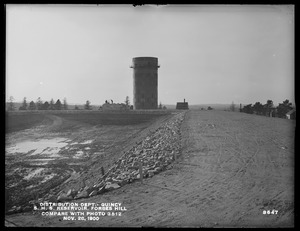 Distribution Department, Southern High Service Forbes Hill Reservoir, Standpipe (compare with No. 3512), Quincy, Mass., Nov. 28, 1900
