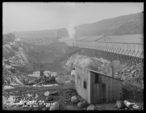 Wachusett Dam, excavation, looking up stream, Clinton, Mass., Dec. 3, 1900