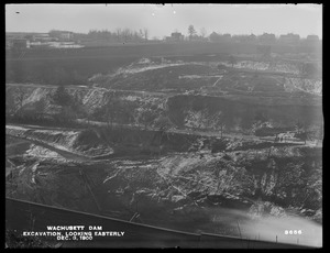 Wachusett Dam, excavation, looking easterly, Clinton, Mass., Dec. 3, 1900
