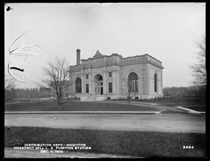 Distribution Department, Chestnut Hill Low Service Pumping Station, front, Brighton, Mass., Dec. 3, 1900
