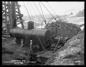 Wachusett Dam, hoisting machinery of Lidgerwood Cableway No. 2, Clinton, Mass., Jan. 24, 1901