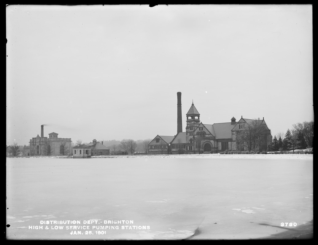 Distribution Department, Chestnut Hill Low Service and High Service Pumping Stations, Brighton, Mass., Jan. 25, 1901