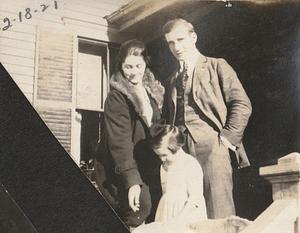 Albert T. Chase with woman and young child in Bradford, VT