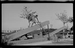 Sawing wood, near College